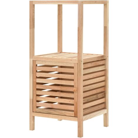 Scaffale da Bagno in Legno Massello di Noce 39,5x35,5x123 cm