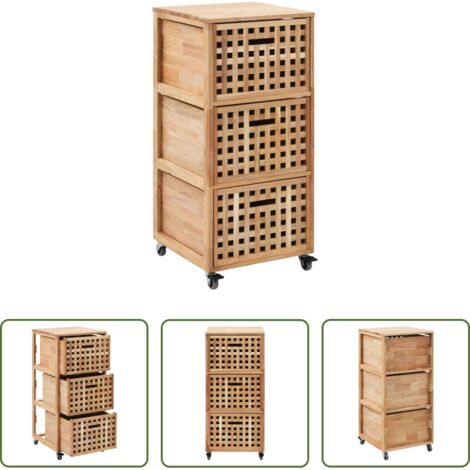 Armadietto da bagno -  Mobiletto da Bagno 41x41x91 cm in Legno Massello di Noce