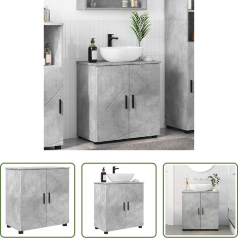 Armadietto da bagno moderno -  Mobile da Bagno con porta Grigio cemento 61 x 35 x 64 cm