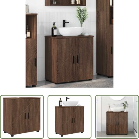 Armadietto da bagno moderno -  Mobile da Bagno con porta Rovere Marrone 61 x 35 x 64 cm