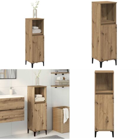 Armadietto da Bagno Rovere Artigianale 30x30x100 cm Truciolato - Armadietto in truciolato - Armadietto in legno