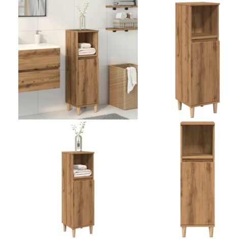 Armadietto da Bagno Rovere Artigianale 30x30x100 cm Truciolato - Armadietto in truciolato - Armadietto in legno