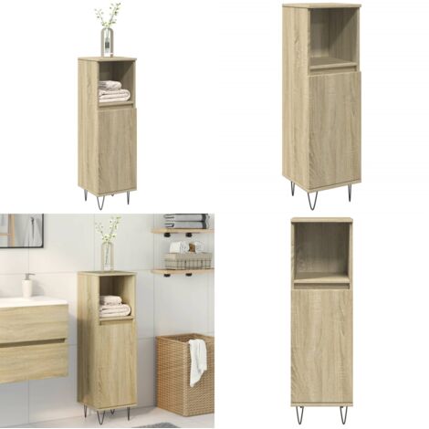Armadietto da Bagno Rovere Sonoma 30x30x100cm Legno Multistrato - Armadio da bagno - Armadio in legno