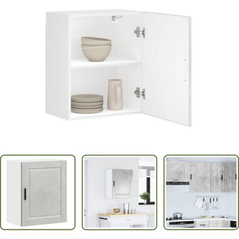 Armadietto da cucina -  Pensile da Cucina Porto Grigio Cemento in Legno Multistrato