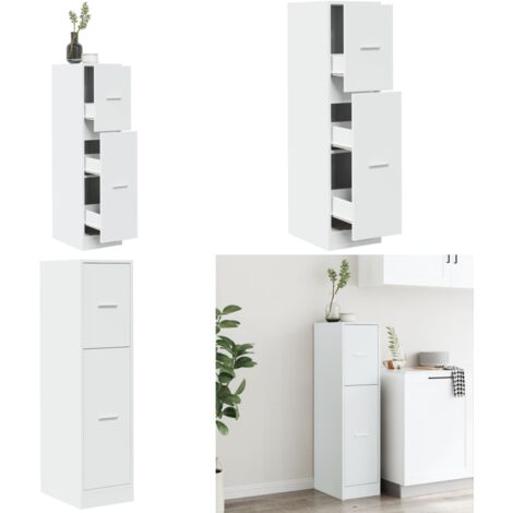 Armadietto da Farmacia Bianco 30x41x118 cm in Truciolato - Credenza da farmacia - Mobile da farmacia
