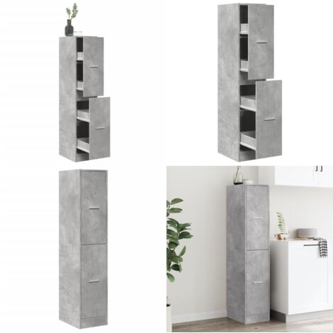 Armadietto da Farmacia Grigio Cemento 30x41x144,5 cm Truciolato - Credenza da farmacia - Armadietto in truciolato
