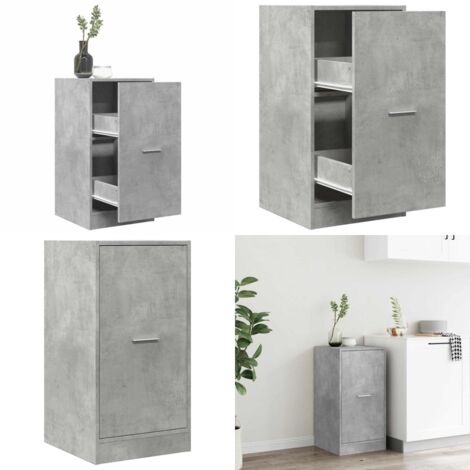 Armadietto da Farmacia Grigio Cemento 40x41x77,5 cm Truciolato - Credenza da farmacia - Armadietto in truciolato