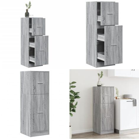 Armadietto da Farmacia Grigio Sonoma 40x41x118 cm in Truciolato - Credenza da farmacia - Mobile da farmacia