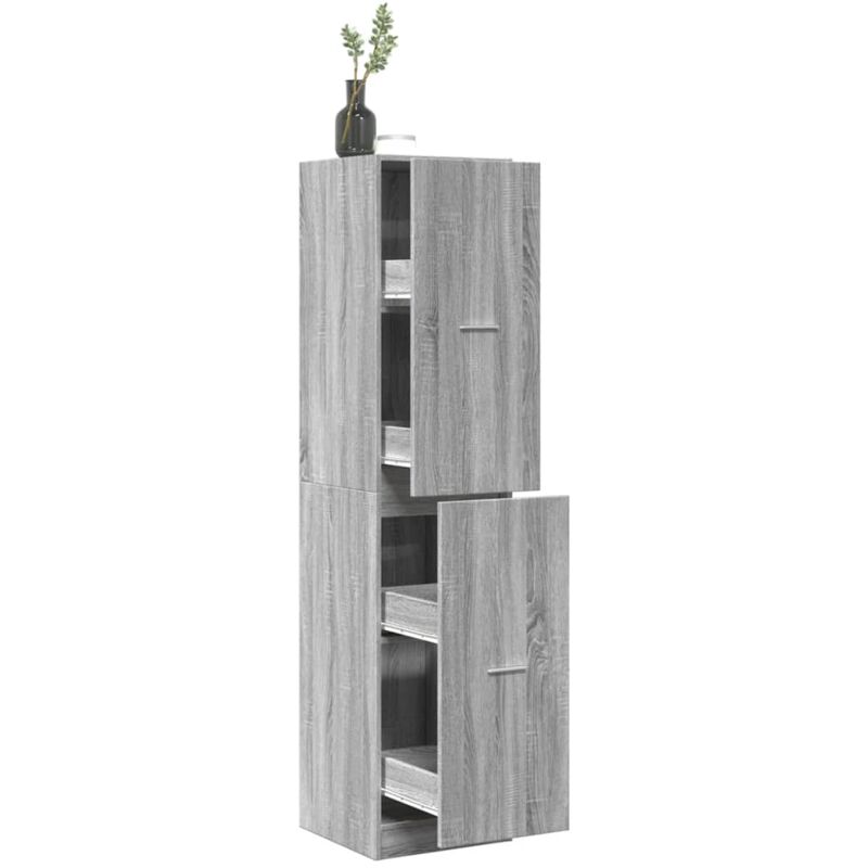 Armadietto da Farmacia Grigio Sonoma 40x41x174,5 cm Truciolato