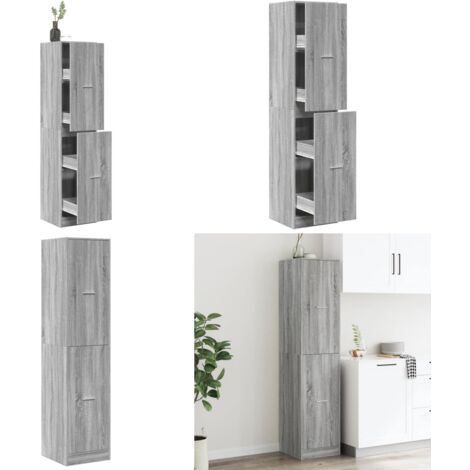 Armadietto da Farmacia Grigio Sonoma 40x41x174,5 cm Truciolato - Credenza da farmacia - Armadietto per farmaci