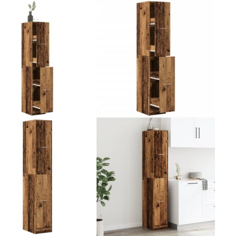 Armadietto da Farmacia Legno Vecchio 30x41x174,5 cm Truciolato - Credenza da farmacia - Armadietto in legno
