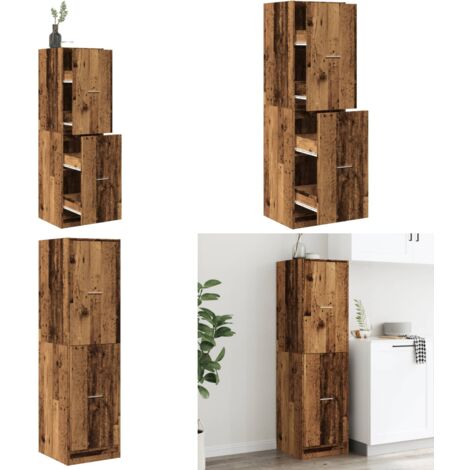Armadietto da Farmacia Legno Vecchio 40x41x144,5 cm Truciolato - Credenza da farmacia - Armadietto in legno