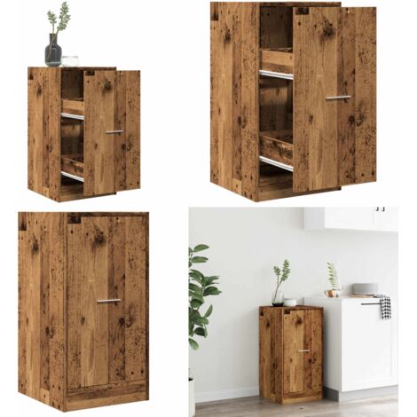Armadietto da Farmacia Legno Vecchio 40x41x77,5cm in Truciolato - Credenza da farmacia - Armadietto in legno