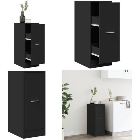 Armadietto da Farmacia Nero 30x41x77,5 cm in Truciolato - Credenza da farmacia - Armadietto in truciolato