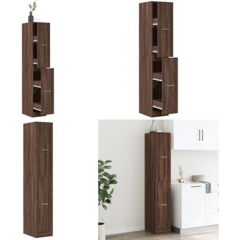 Armadietto da Farmacia Rovere Marrone 30x41x174,5 cm Truciolato - Credenza da farmacia - Credenza in legno