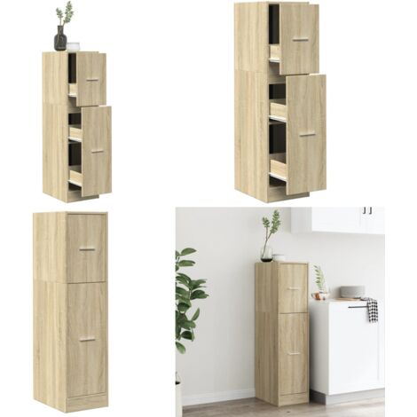 Armadietto da Farmacia Rovere Sonoma 30x41x118 cm in Truciolato - Credenza da farmacia - Mobile da farmacia