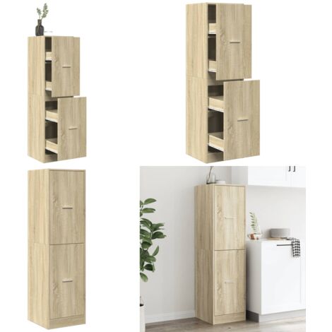 Armadietto da Farmacia Rovere Sonoma 40x41x144,5 cm Truciolato - Credenza da farmacia - Credenza in legno