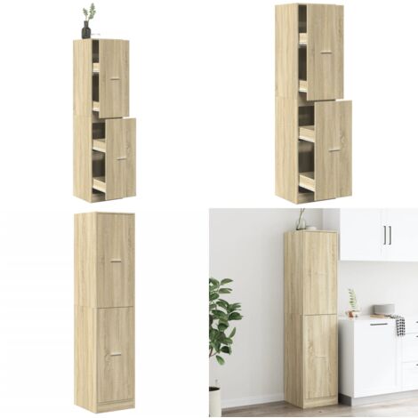 Armadietto da Farmacia Rovere Sonoma 40x41x174,5 cm Truciolato - Credenza da farmacia - Credenza in legno