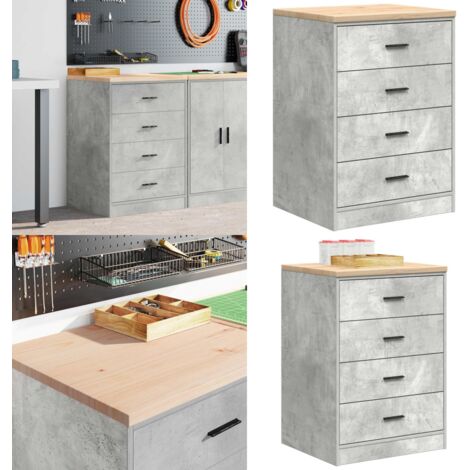 Armadietto da Garage Grigio cemento 60x51x85 cm - Armadio per attrezzi - Armadio per officina