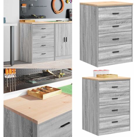 Armadietto da Garage Grigio Sonoma 60x51x85 cm - Armadietto per attrezzi - Armadietto per officina
