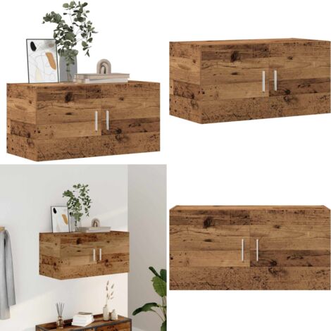Armadietto da Parete Legno Antico 80x39x40 cm in Truciolato - Armadio in legno - Armadio in truciolato