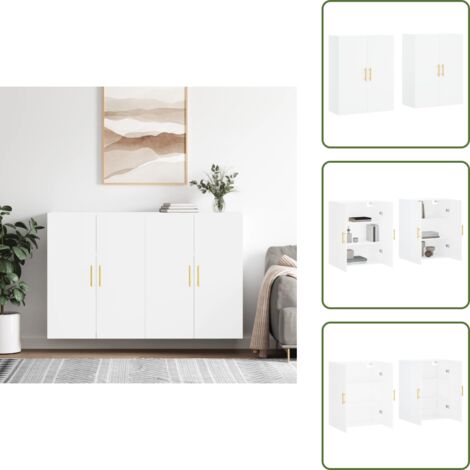 Armadietto da parete - vidaXL Mobili a Parete 2 pz Bianchi 69,5x34x90 cm - Armadio da parete
