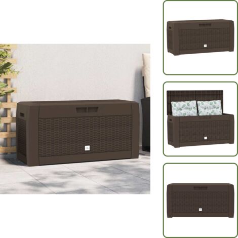 Armadietto da patio - vidaXL Baule da Giardino Marrone 119x48x60 cm in Polipropilene - Armadietto da terrazza