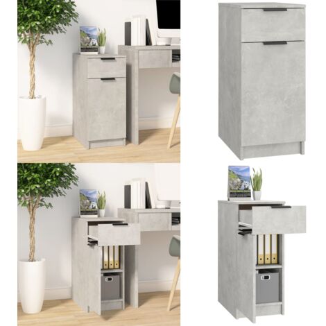 Armadietto da Scrivania Grigio Cemento 33,5x50x75 cm Legno - Armadio da scrivania - Armadio in legno
