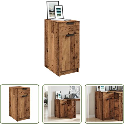 Armadietto da scrivania -  Scrivania Legno Antico 33x50x75 cm in Truciolato
