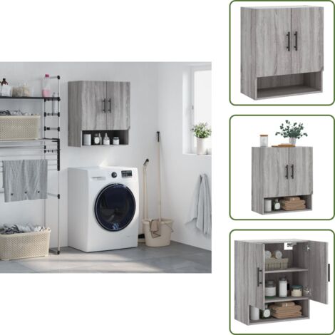 Armadietto decorativo - vidaXL Armadietto a Muro Grigio Sonoma 60x31x70cm in Legno Multistrato - Armadietto per oggetti