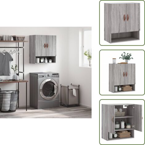 Armadietto decorativo - vidaXL Armadietto a Muro Grigio Sonoma 60x31x70cm in Legno Multistrato - Armadietto per oggetti