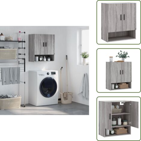 Armadietto decorativo - vidaXL Armadietto a Muro Grigio Sonoma 60x31x70cm in Legno Multistrato - Armadietto per oggetti