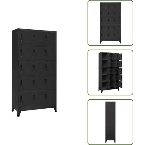 Armadietto decorativo - vidaXL Armadietto con Serratura Antracite 90x40x180 cm in Acciaio - Armadietto per ufficio