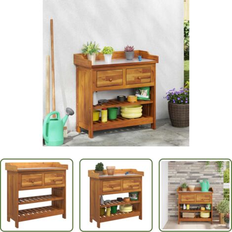 Armadietto esterno -  Mobiletto da Giardino con cassetto Naturale 78 x 36,5 x 78cm