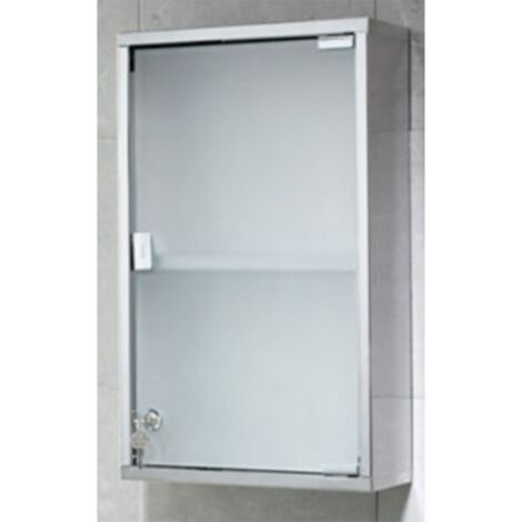 Armadietto farmacia con serratura Joker Acciaio Inox/vetro
