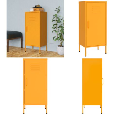 Armadietto Giallo Senape 42,5x35x101,5 cm in Acciaio - Armadio per casa - Armadio con ripiani regolabili