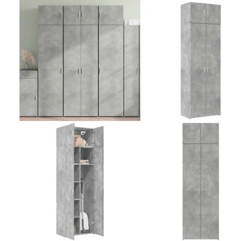 Armadietto Grigio Cemento 70x42,5x225 cm in Legno Multistrato - Armadietto grigio cemento - Armadietto per casa