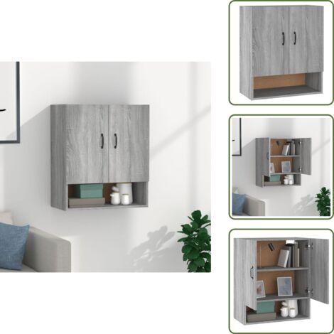 Armadietto grigio - vidaXL Armadietto a Muro Grigio Sonoma 60x31x70cm in Legno Multistrato - Armadietto in legno multistrato