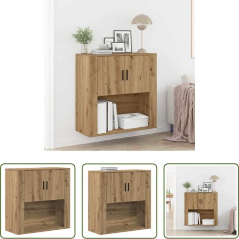 Armadietto in legno -  Armadietto a muro con porta rovere artigianale 80 x 33 x 80 cm