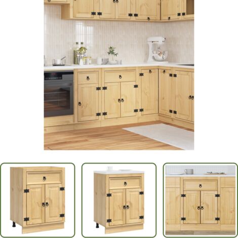 Armadietto in legno massello -  Armadietto SKI Marrone Miele 60 x 46 x 81,5 cm Pino massello