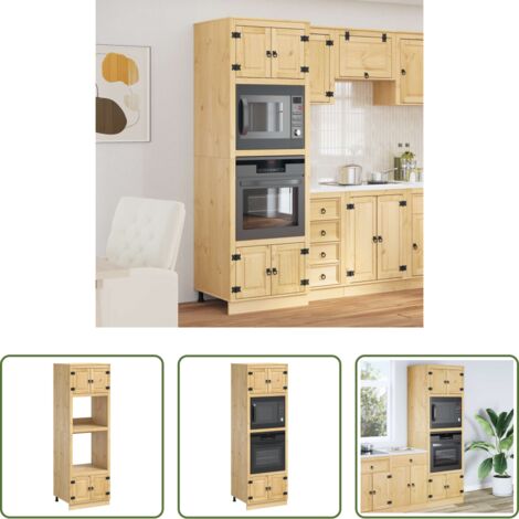 Armadietto in legno massello -  Armadietto SKI Marrone Miele 66 x 58 x 207 cm Pino massello