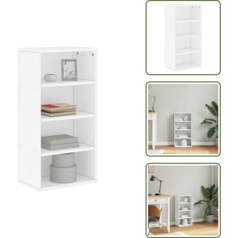 Armadietto in legno massello - vidaXL Armadietto Laterale ODDA Bianco 40x24x79 cm Legno Massello Pino - Armadietto con scomparti aperti