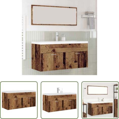 Armadietto in legno -  Mobile da Bagno con porta Legno vecchio 100 x 38,5 x 46 cm