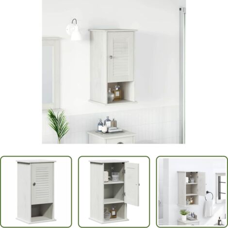 Armadietto in legno -  Mobile da Bagno VIGO Bianco e Bianco Antico 37 x 34 x 71,5 cm