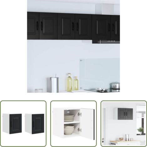 Armadietto in legno -  Mobile da cucina 2 pcs Nero 30 x 31 x 40 cm Legno multistrato