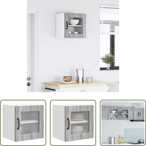 Armadietto in legno -  Mobile da cucina con lo scaffale Grigio Sonoma 40 x 31 x 40 cm