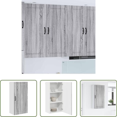 Armadietto in legno -  Mobile da cucina con lo scaffale Grigio Sonoma 50 x 31 x 100 cm