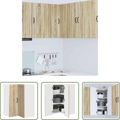 Armadietto in legno -  Mobile da cucina con lo scaffale Rovere Sonoma 57 x 57 x 80 cm