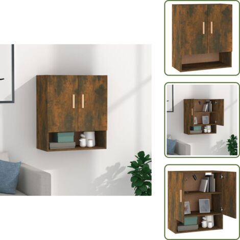 Armadietto in legno multistrato - vidaXL Armadietto a Muro Rovere Fumo 60x31x70 cm in Legno Multistrato - Armadietto in legno fumo