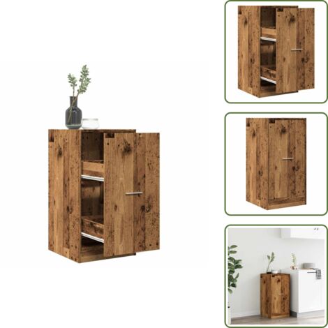 Armadietto in legno - vidaXL Armadietto da Farmacia Legno Vecchio 40x41x77,5cm in Truciolato - Credenza in truciolato